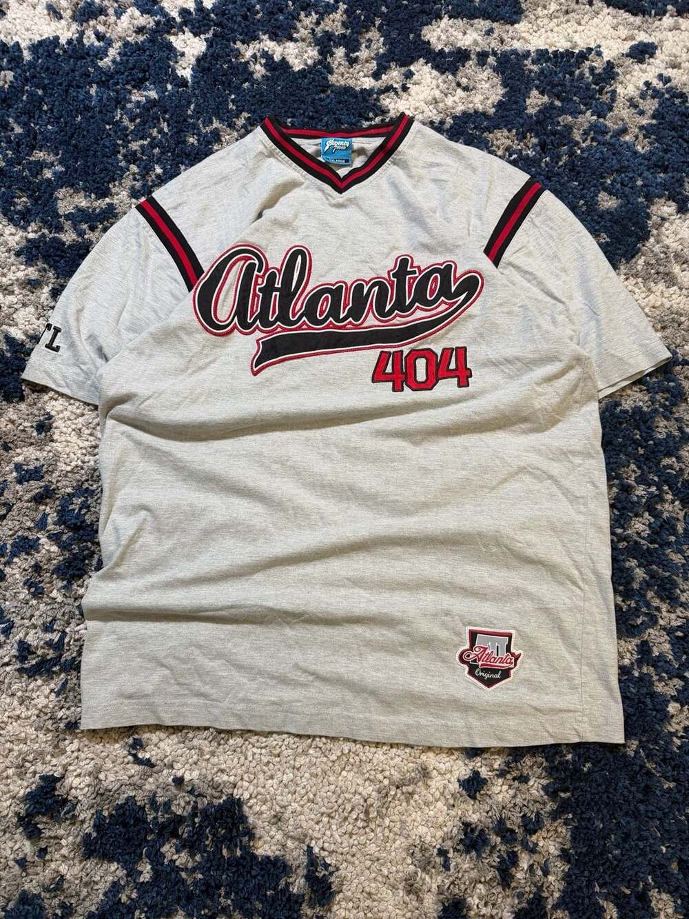Seventy Seven Atlanta 404 V-Neck Embroidered Jersey Shirt Size 2XL
